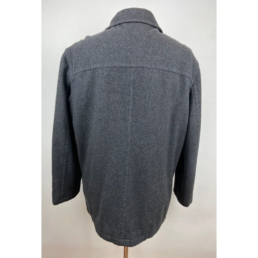 J CREW Mens Large Solid Gray Soft Wool Nylon Overcoat Jacket